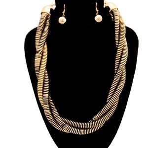 Gold and black twist necklace